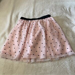 Gap Kids size 12 girls skirt. Pink with black polka dots, lined tulle skirt.